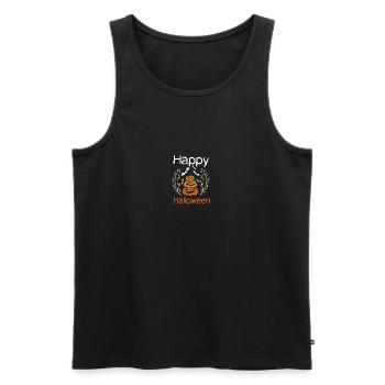 Happy Halloween Pumpkin Design - Spooky Cute - Männer Premium Bio Tank Top - Schwarz - Vorne - AI Model Male 178 light (178cm)