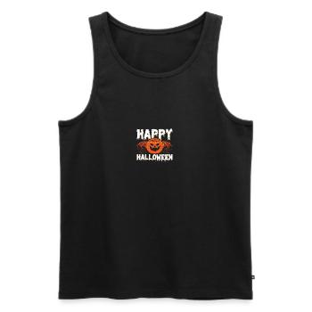 Happy Halloween Pumpkin Design - Spooky Cute - Männer Premium Bio Tank Top - Schwarz - Vorne - AI Model Male 178 light (178cm)