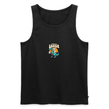Easter Bunny Riding Dinosaur with Easter Egg - Men's Premium Organic Tank Top - black - Front - AI Model Male 178 light (178cm)