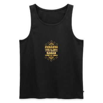 Ehefrau Sarah - Männer Premium Bio Tank Top - Schwarz - Vorne - AI Model Male 178 light (178cm)