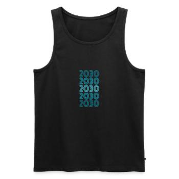 Party 2030 - Men's Premium Organic Tank Top - black - Front - Michal (187cm)