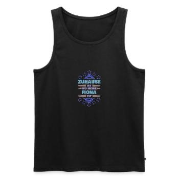 Sprüche Fiona - Männer Premium Bio Tank Top - Schwarz - Vorne - Michal (187cm)