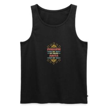 Anita als Lebenspartnerin - Männer Premium Bio Tank Top - Schwarz - Vorne - Michal (187cm)