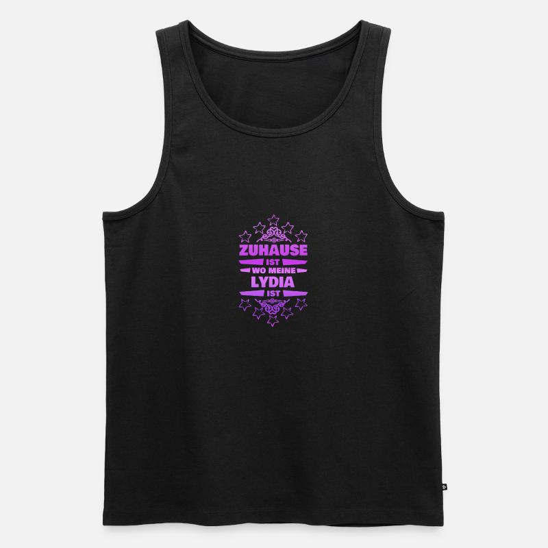Freundin Lydia - Männer Premium Bio Tank Top - Schwarz