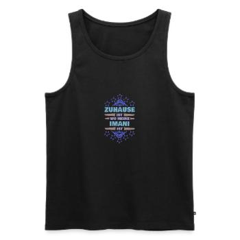 First name Imani - Men's Premium Organic Tank Top - black - Front - Michal (187cm)