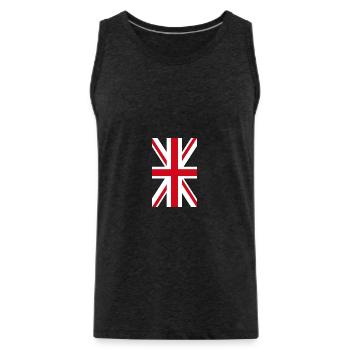 Drapeau du Royaume-Uni Drapeau de la Grande-Bretagne Drapeau de l’Union Jack United - Débardeur bio Premium Homme - charbon - Devant - Alexander (188cm)
