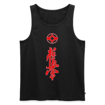 Kyokushin Kanji Design en rouge - Débardeur bio Premium Homme - noir - Devant - Michal (187cm)