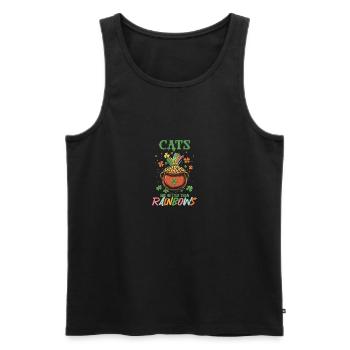 Les chats de la Saint-Patrick valent mieux que les arcs-en-ciel - Débardeur bio Premium Homme - noir - Devant - Michal (187cm)