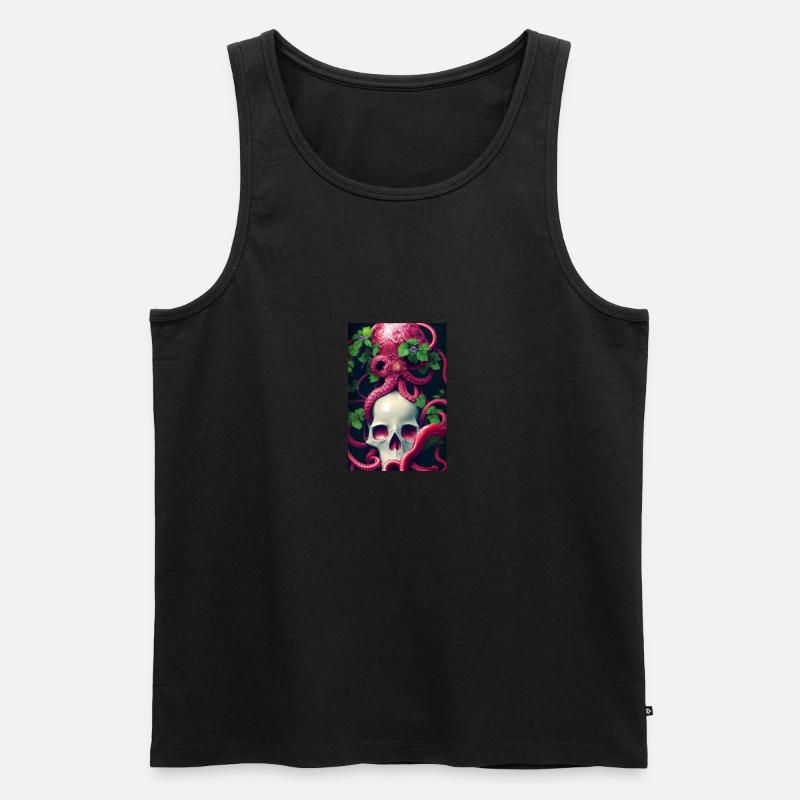 Skull Skull Blomster Tattoo Blæksprutte Blæksprutte Blæksprutte - Herre Premium økologisk tanktop - sort