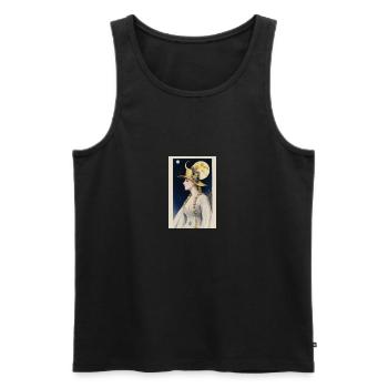 Vintage Blonde Woman Moon - Men's Premium Organic Tank Top - black - Front - Michal (187cm)