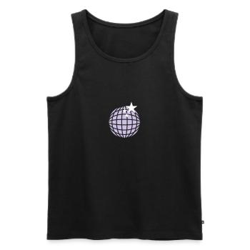 Boule disco / globe disco (2c) - Débardeur bio Premium Homme - noir - Devant - AI Model Male 178 light (178cm)