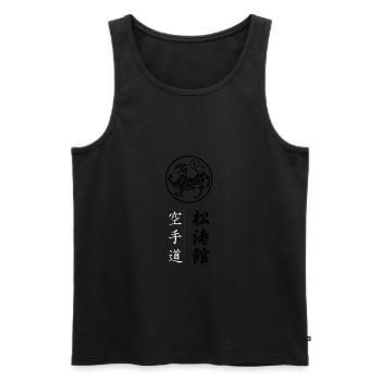Komposition Gichin Funakoshi Karate-Do Shotokan - Männer Premium Bio Tank Top - Schwarz - Vorne - AI Model Male 178 light (178cm)