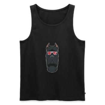 Cane Corso UK Sunglasses I English Flag I Union - Männer Premium Bio Tank Top - Schwarz - Vorne - Michal (187cm)