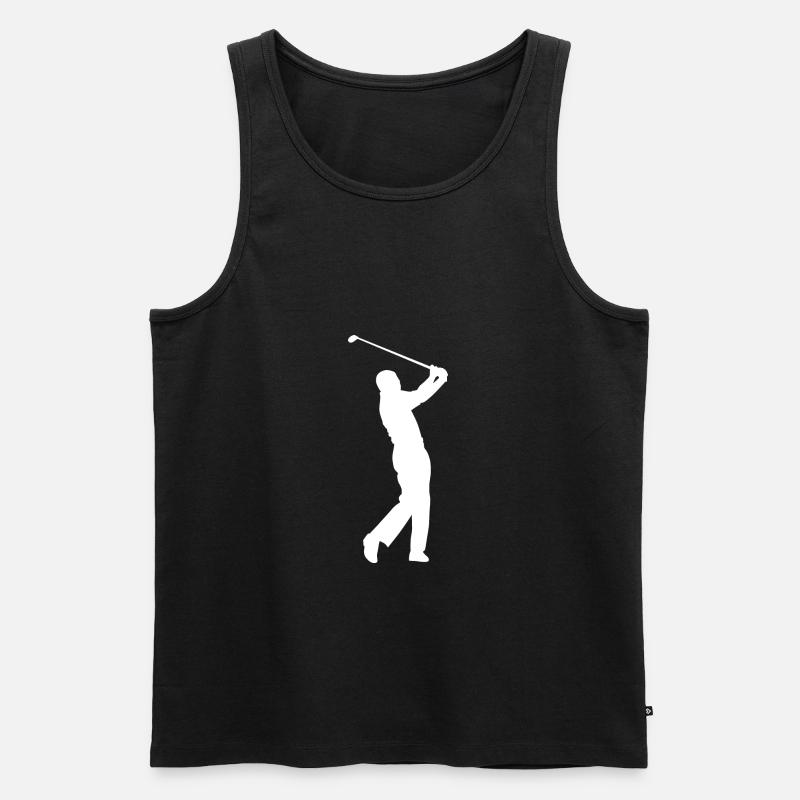 Golf Golfer Golfspieler Golfplatz - Männer Premium Bio Tank Top - Schwarz