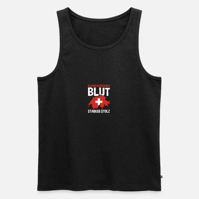 Schweizer Schweiz - Männer Premium Bio Tank Top - Schwarz
