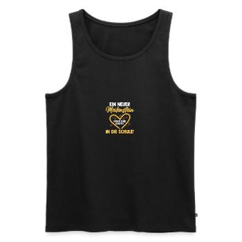 Parents : École, Enfant, École primaire, Première année, Inscription - Débardeur bio Premium Homme - noir - Devant - Michal (187cm)