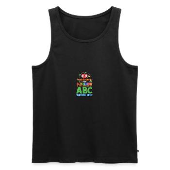Eltern Schulkind Grundschule Erste Klasse Einschul - Männer Premium Bio Tank Top - Schwarz - Vorne - Michal (187cm)
