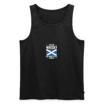 Scots Scotch Whisky Scotland - Men's Premium Organic Tank Top - black - Front - AI Model Male 178 light (178cm)