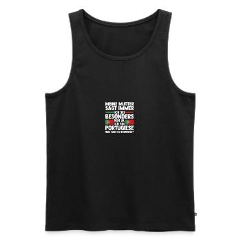 Portuguese Portugal - Men's Premium Organic Tank Top - black - Front - AI Model Male 178 light (178cm)