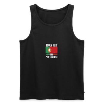 Portugal portugais - Débardeur bio Premium Homme - noir - Devant - Michal (187cm)