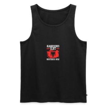 Albanian Albanian German Albania - Men's Premium Organic Tank Top - black - Front - AI Model Male 178 light (178cm)