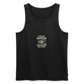 Pilot Flying Aviator Helicopter Helicopter - Men's Premium Organic Tank Top - black - Front - Michal (187cm)