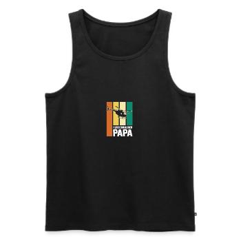 Papa Vater Vatertag Pilot Helikopter Hubschrauber - Männer Premium Bio Tank Top - Schwarz - Vorne - Michal (187cm)