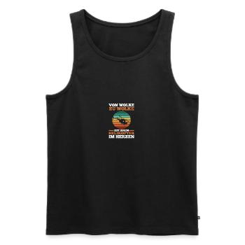 Pilot Hubschrauber Helikopter - Männer Premium Bio Tank Top - Schwarz - Vorne - Michal (187cm)
