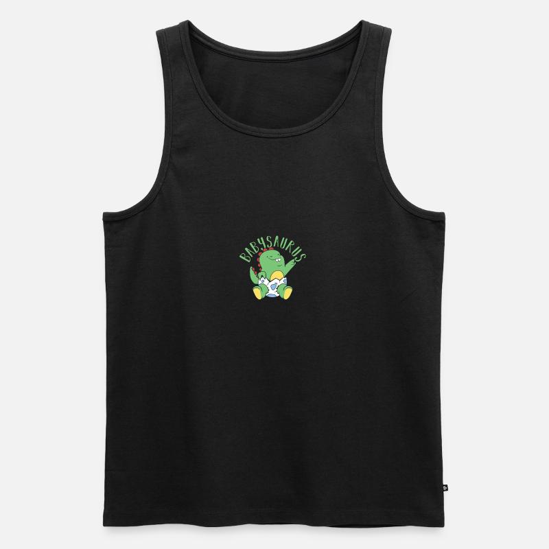 Babysaurus Dino Dinosaurier - Männer Premium Bio Tank Top - Schwarz