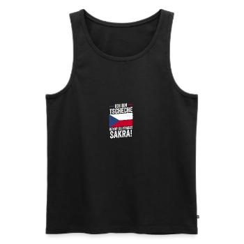 Tchèques République tchèque - Débardeur bio Premium Homme - noir - Devant - AI Model Male 178 light (178cm)