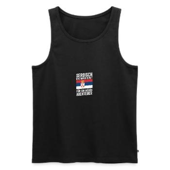 Serbe Serbe Serbie - Débardeur bio Premium Homme - noir - Devant - AI Model Male 178 light (178cm)