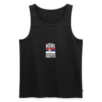 Serbe Serbe Serbie - Débardeur bio Premium Homme - noir - Devant - AI Model Male 178 light (178cm)