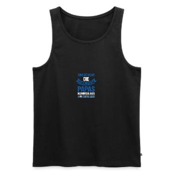 Grec Papa Père Fête des Pères Grèce - Débardeur bio Premium Homme - noir - Devant - AI Model Male 178 light (178cm)