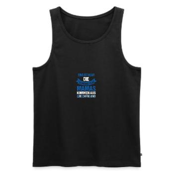 Maman grecque maman Grèce - Débardeur bio Premium Homme - noir - Devant - AI Model Male 178 light (178cm)