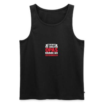 Austrian, Grandpa, Grandfather, Austria - Men's Premium Organic Tank Top - black - Front - AI Model Male 178 light (178cm)