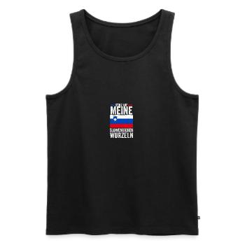 Slovènes Slovénie - Débardeur bio Premium Homme - noir - Devant - AI Model Male 178 light (178cm)