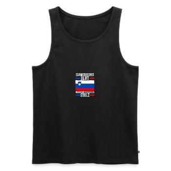 Slovènes Slovénie - Débardeur bio Premium Homme - noir - Devant - AI Model Male 178 light (178cm)