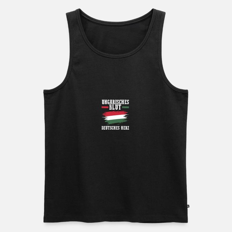 Ungar Ungarisch Deutsch Ungarn - Männer Premium Bio Tank Top - Schwarz