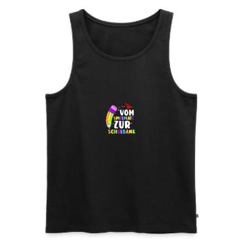 First Grade Elementary School Back to School Gift - Men's Premium Organic Tank Top - black - Front - Michal (187cm)