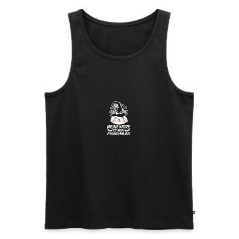Cat Witch Halloween Costume Halloween - Men's Premium Organic Tank Top - black - Front - AI Model Male 178 light (178cm)