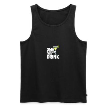 Grandma Drink Booze Celebrate Grandma - Men's Premium Organic Tank Top - black - Front - Michal (187cm)