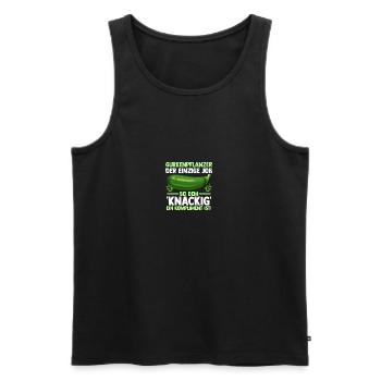 Gardener Cucumber Farmer Garden - Men's Premium Organic Tank Top - black - Front - Michal (187cm)