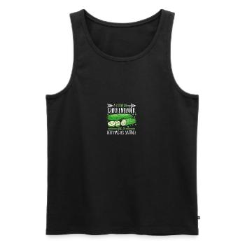 Jardinier Concombre Jardin fermier - Débardeur bio Premium Homme - noir - Devant - Michal (187cm)