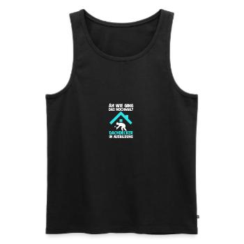 Roofing training apprentice Auzbi roofer - Men's Premium Organic Tank Top - black - Front - AI Model Male 178 light (178cm)