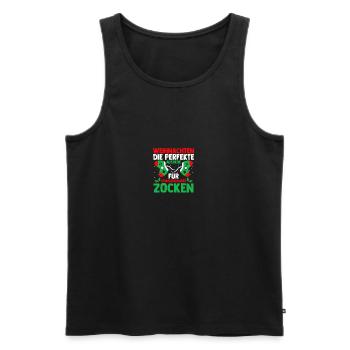 Père Noël Gaming Noël Noël - Débardeur bio Premium Homme - noir - Devant - Michal (187cm)