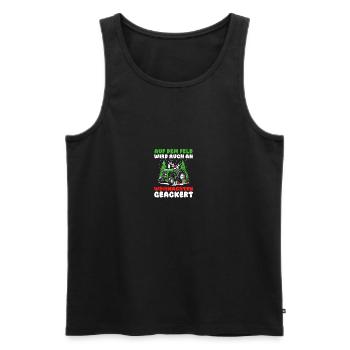 Santa Claus Tractor Christmas Party Farmer Construction - Men's Premium Organic Tank Top - black - Front - Michal (187cm)