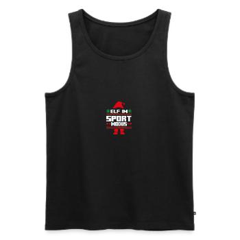 Elfe de Noël Père Noël Elfe de sport - Débardeur bio Premium Homme - noir - Devant - Michal (187cm)