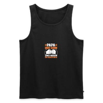 Papa et fils - Débardeur bio Premium Homme - noir - Devant - Michal (187cm)