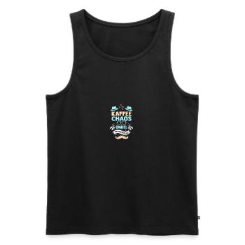 Kaffee Onkel - Männer Premium Bio Tank Top - Schwarz - Vorne - Michal (187cm)