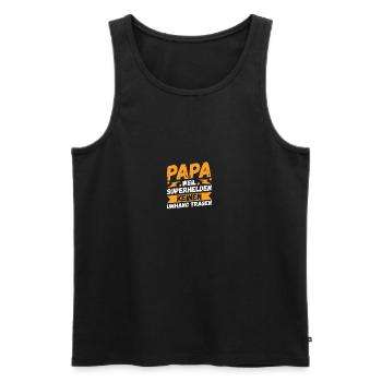 Father Dad - Men's Premium Organic Tank Top - black - Front - Michal (187cm)